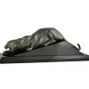 Best Pamono Georges Lavroff, Art Deco Panther Sculpture, 1935, Bronze on Marble Base