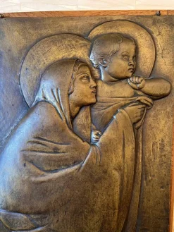 Clearance Pamono Georges Mathey, Large Bas Relief, 1912, Bronze & Oak