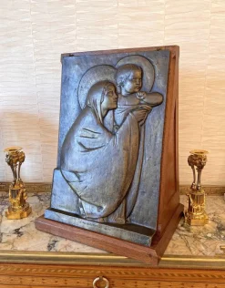 Clearance Pamono Georges Mathey, Large Bas Relief, 1912, Bronze & Oak