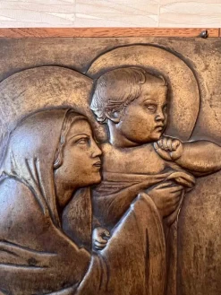 Clearance Pamono Georges Mathey, Large Bas Relief, 1912, Bronze & Oak