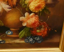 Pamono Georgian Artist, Still Life with Flowers, Oil Painting, Framed><noscript><img width=