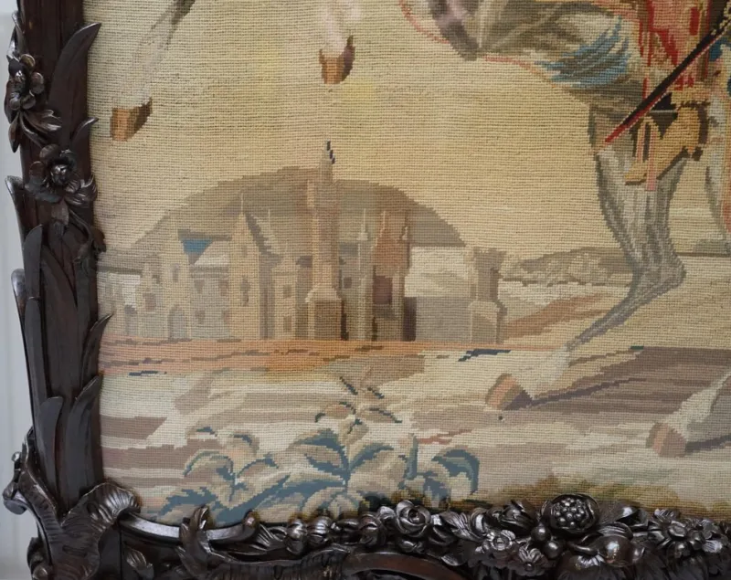 New Pamono Georgian Carved Wood Fireplace Screen, 1800s