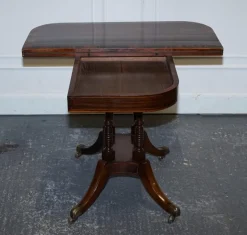 Pamono Georgian Folding Games Table with Brass Castors><noscript><img width=