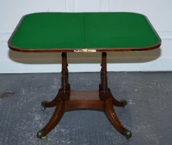 Pamono Georgian Folding Games Table with Brass Castors><noscript><img width=