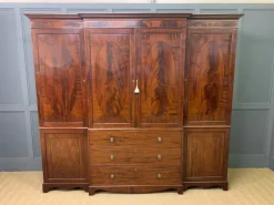 Best Pamono Georgian Inlaid Mahogany Wardrobe, 1810