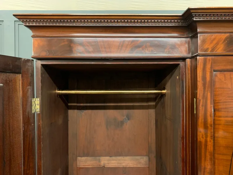 Best Pamono Georgian Inlaid Mahogany Wardrobe, 1810