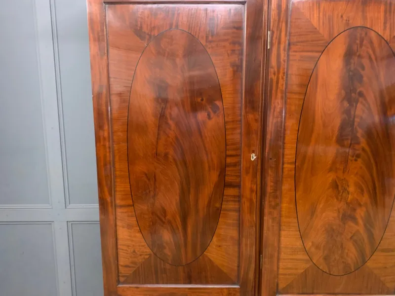 Best Pamono Georgian Inlaid Mahogany Wardrobe, 1810