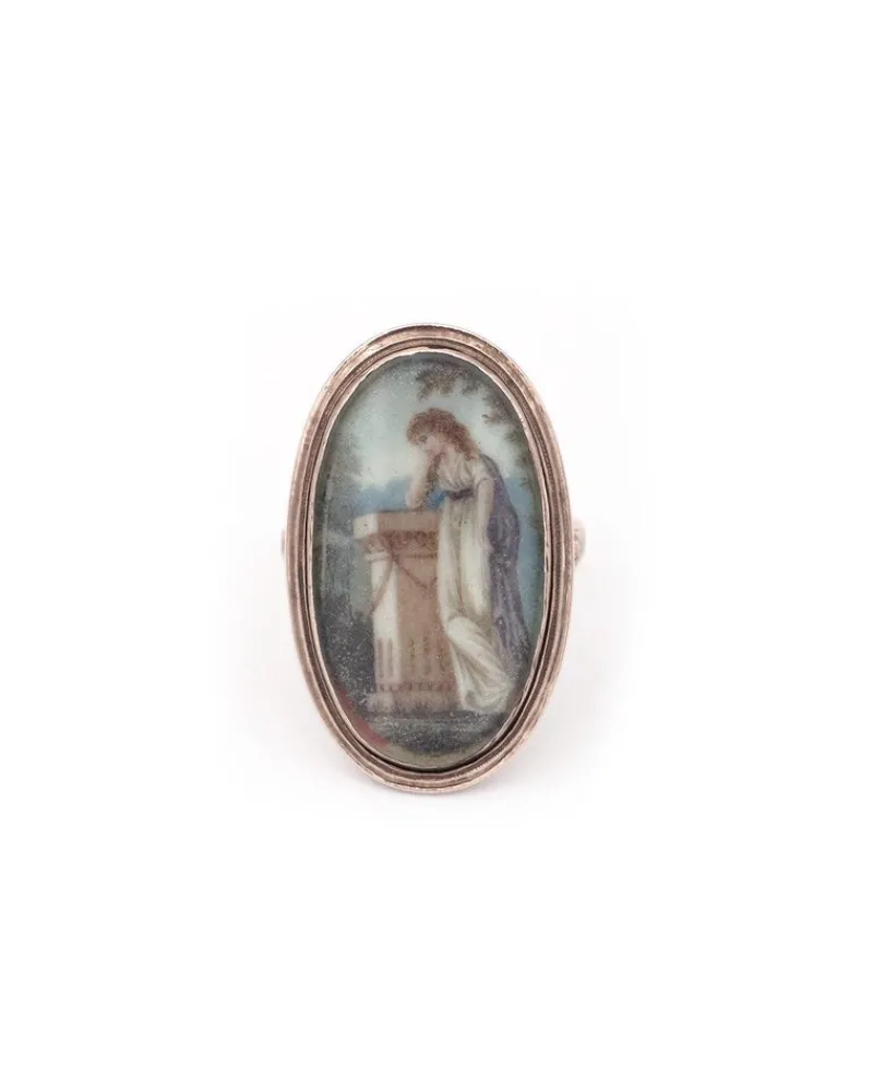 Hot Pamono Georgian Miniature Mourning Ring