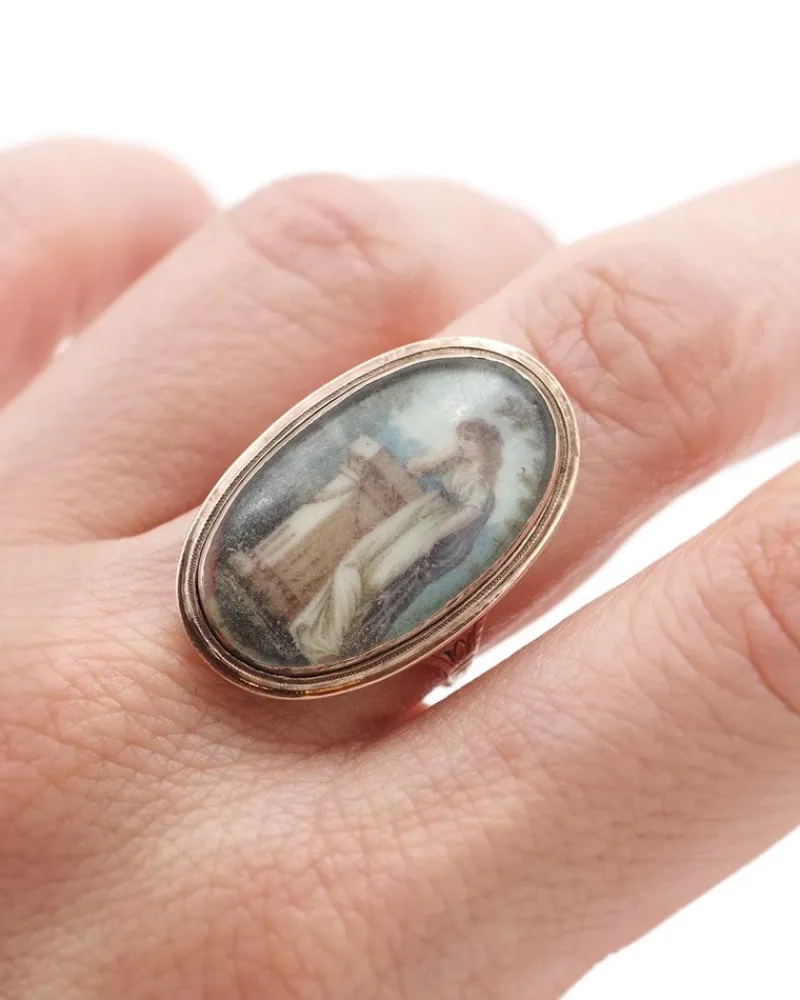 Hot Pamono Georgian Miniature Mourning Ring