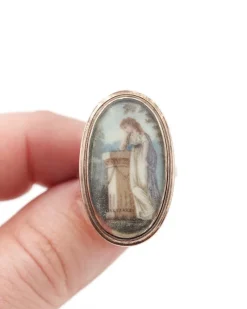 Hot Pamono Georgian Miniature Mourning Ring
