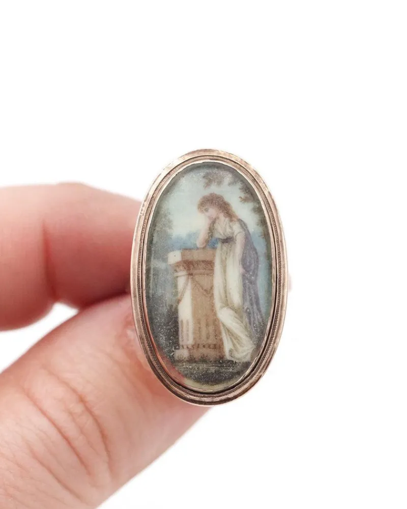 Hot Pamono Georgian Miniature Mourning Ring