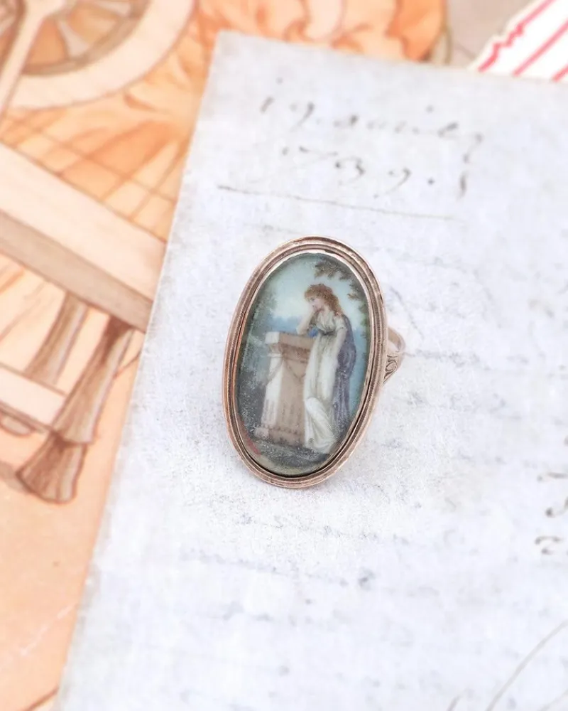 Hot Pamono Georgian Miniature Mourning Ring
