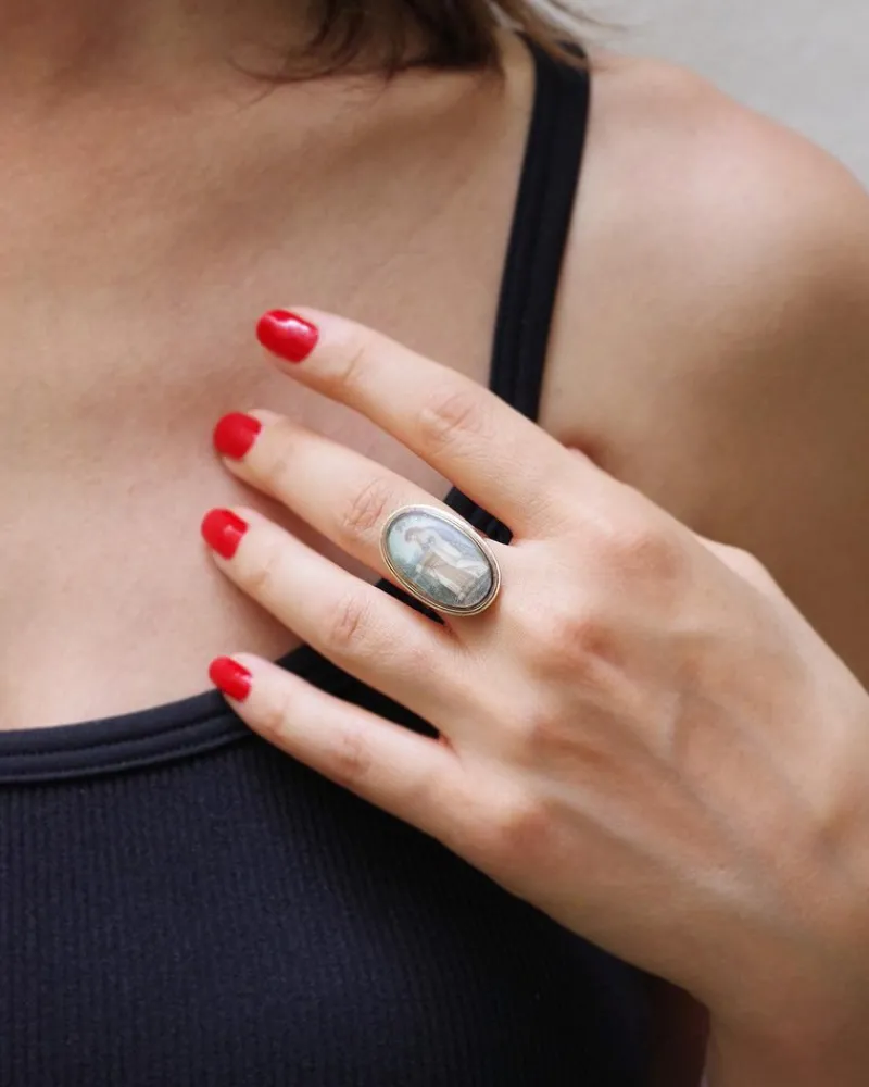 Hot Pamono Georgian Miniature Mourning Ring