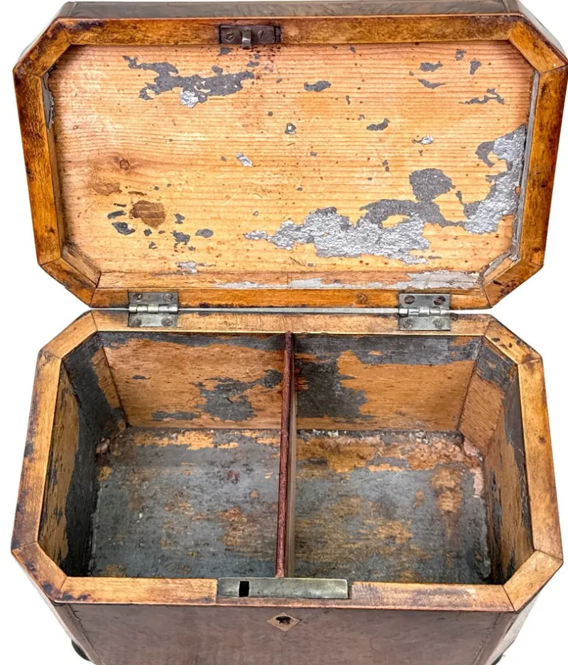 Discount Pamono Georgian Octagonal Yew Wood Tea Caddy, 1800s
