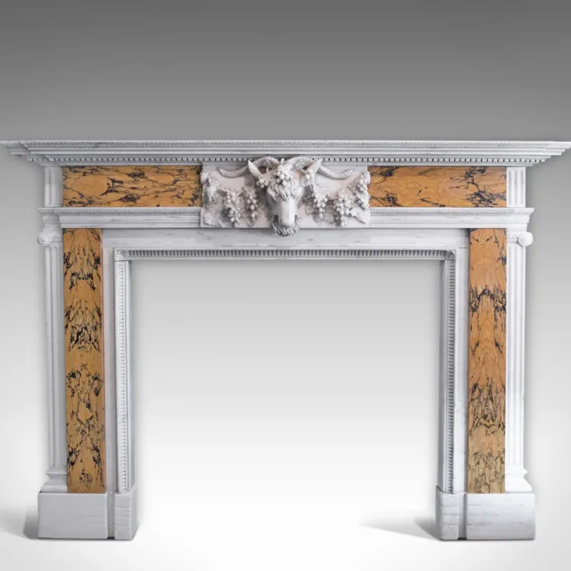 Online Pamono Georgian Revival Marble Fireplace, 1980s