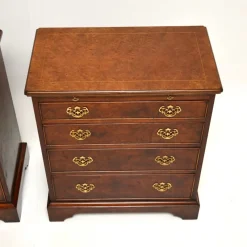 Pamono Georgian Style Burr Walnut Side Chests, 1950, Set of 2><noscript><img width=