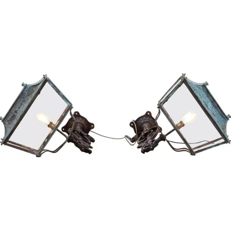 Pamono Georgian Verdigris Lanterns, 1800, Set of 2