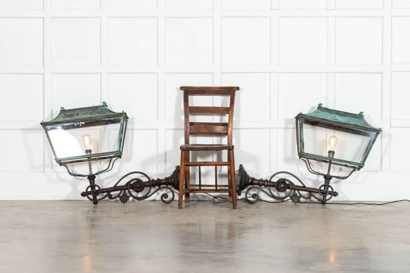 Pamono Georgian Verdigris Lanterns, 1800, Set of 2
