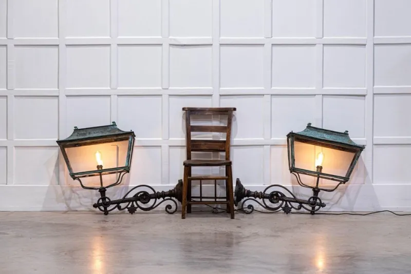 Pamono Georgian Verdigris Lanterns, 1800, Set of 2