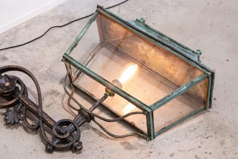 Pamono Georgian Verdigris Lanterns, 1800, Set of 2