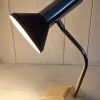 Pamono German Adjustable Desk Lamp with Cream-Colored Plastic Base, Chrome-Plated Metal Frame and Black Reflector Shade from Hoffmeister Leuchten, 1970s> Table Lamps
