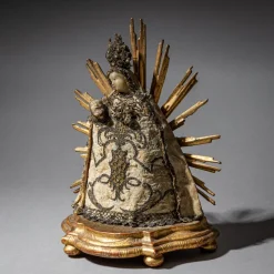 Pamono German Artist, Baroque Figure of the Madonna, 18th Century, Wax> Sculpture