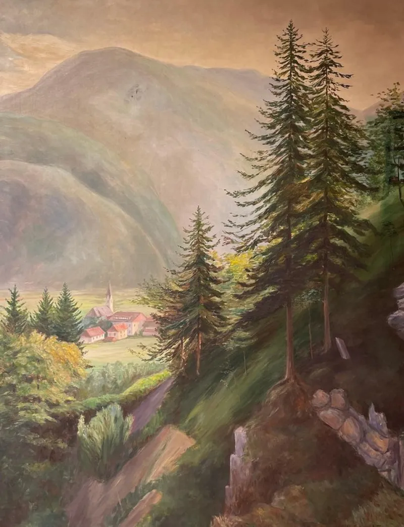 Discount Pamono German Artist, Landscape, 1927, Oil on Canvas