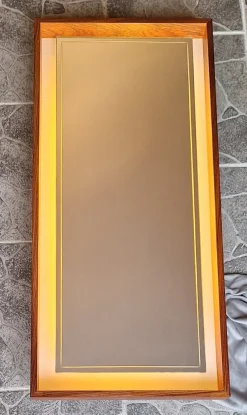 Pamono German Backlit Wall Mirror with Teak Frame from Hillebrand Leuchten, 1970s> Mirrors
