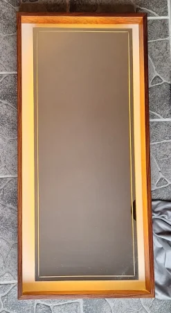 Pamono German Backlit Wall Mirror with Teak Frame from Hillebrand Leuchten, 1970s><noscript><img width=