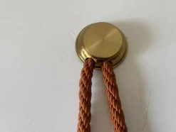 New Pamono German Brass Zodiac Signs Wind Up Wall Clock with Rope Hanger by Atlanta, 1960s