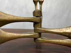 Pamono German Brutalist Candleholder in Bronze by Michael Harjes, 1960><noscript><img width=