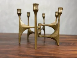 Pamono German Brutalist Candleholder in Bronze by Michael Harjes, 1960><noscript><img width=