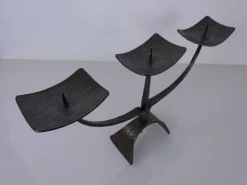 Pamono German Brutalist Iron Candleholder, 1960s><noscript><img width=