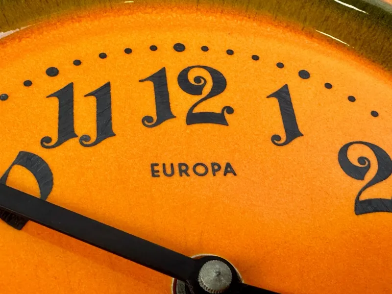 New Pamono German Ceramic Kitchen Wall Clock from Elomatic, Europa, 1960s