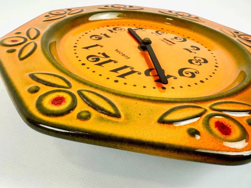 New Pamono German Ceramic Kitchen Wall Clock from Elomatic, Europa, 1960s