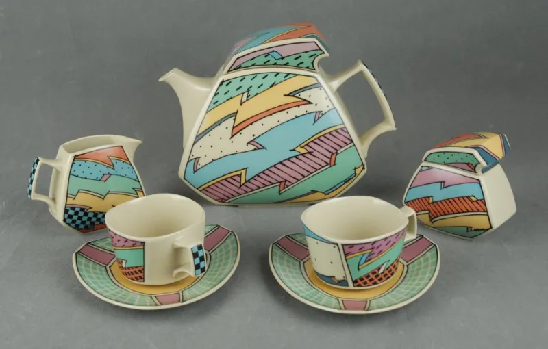 Pamono German Flash Tea Set by Dorothy Hafner for Rosenthal, 1980s, Set of 7> Coffee & Tea Service