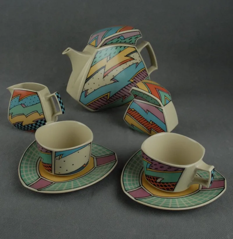 Pamono German Flash Tea Set by Dorothy Hafner for Rosenthal, 1980s, Set of 7> Coffee & Tea Service