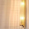 Best Pamono German Flat Wall Lamp with Gold-Plated Metal and Glass Rods Shade, 1980s