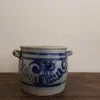 Pamono German Folk Art Grey and Cobalt Blue Stoneware Jar, 1890s> Bottles, Carafes & Jugs