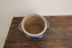 Pamono German Folk Art Grey and Cobalt Blue Stoneware Jar, 1890s><noscript><img width=
