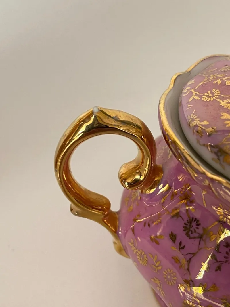 Discount Pamono German Pink and Color Porcelain Coffee Tea Service, Germany, 1950s