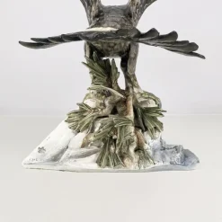 Sale Pamono German Polychrome Porcelain Eagle Sculpture by Fritz Heidenreich, 1930s