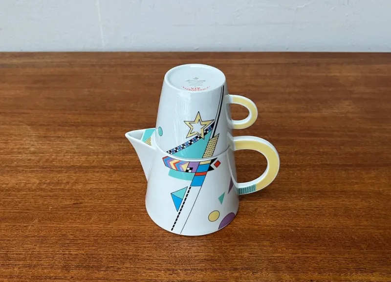 Pamono German Postmodern VIP Collection Teapot or Coffeepot with Cup by Seltmann Weiden, Set of 2> Coffee & Tea Service
