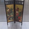 Online Pamono German Screen in Black Lacquered Beech Wood with Original Painting on the Inside, 1890s