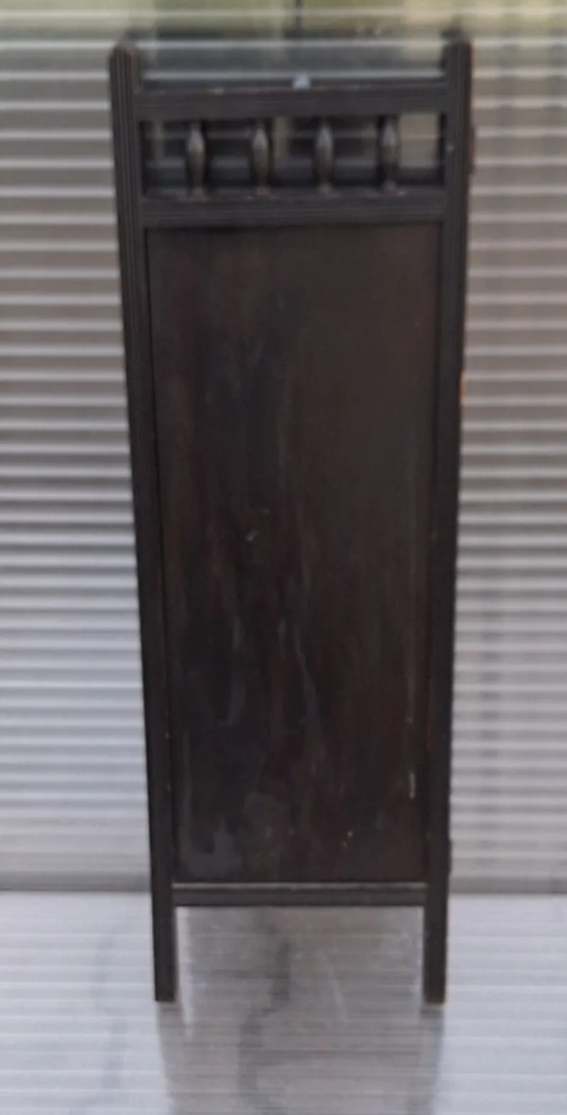 Online Pamono German Screen in Black Lacquered Beech Wood with Original Painting on the Inside, 1890s