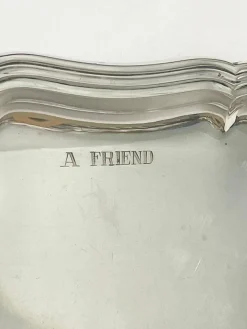 Pamono German Silver Salver with Text> Trays
