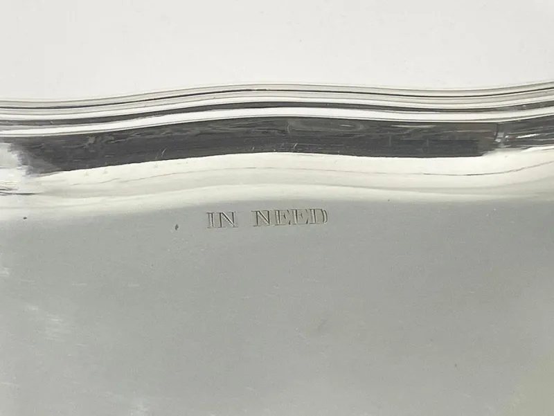 Pamono German Silver Salver with Text> Trays