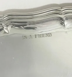 Pamono German Silver Salver with Text><noscript><img width=