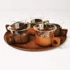 Best Pamono German Tea and Coffee Set by Schott & Gen Mainz Jena Glas, 1970s, Set of 6