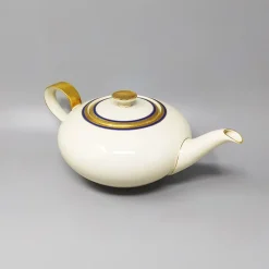 New Pamono German White, Blue and Gold Porcelain Tea Set/Coffee Set, 1950s, Set of 11